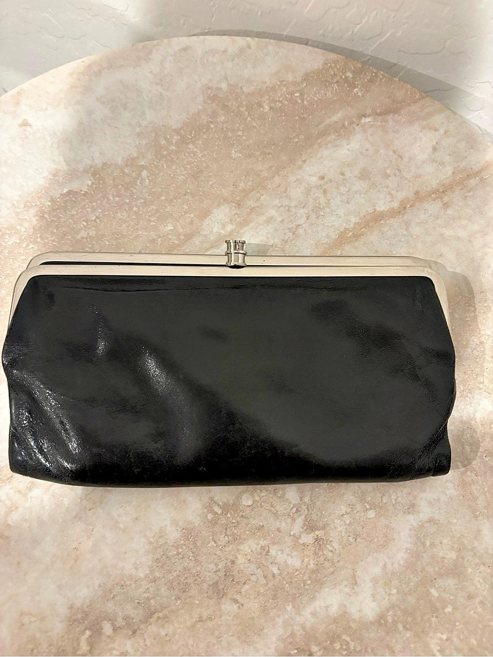 HOBO Lauren Black Leather Clutch Wallet